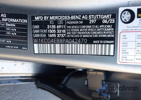 2023 Mercedes-Benz Eqs 580 4Matic z USA, uszkodzony, nr VIN W1KCG4EB8PA042470